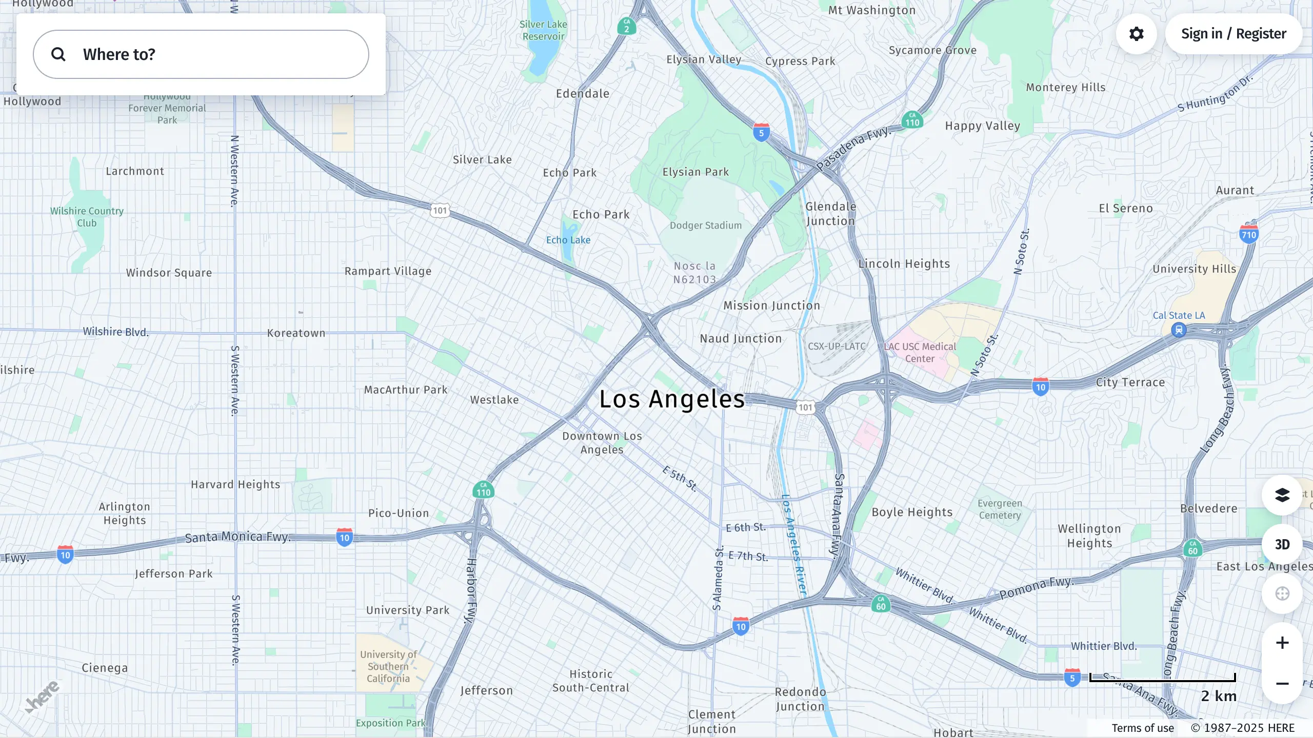 Screenshot of Here WeGo website